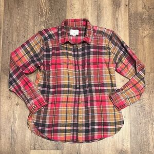 American Eagle 🦅 Women’s Multicolor Plaid Shirt, Boyfriend Fit, Size XS, EUC 🩷💛
